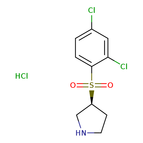 Clc1ccc(c(c1)Cl)S(=O)(=O)[C@@H]1CNCC1.Cl