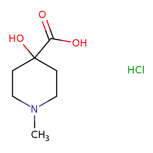 CN1CCC(CC1)(O)C(=O)O.Cl