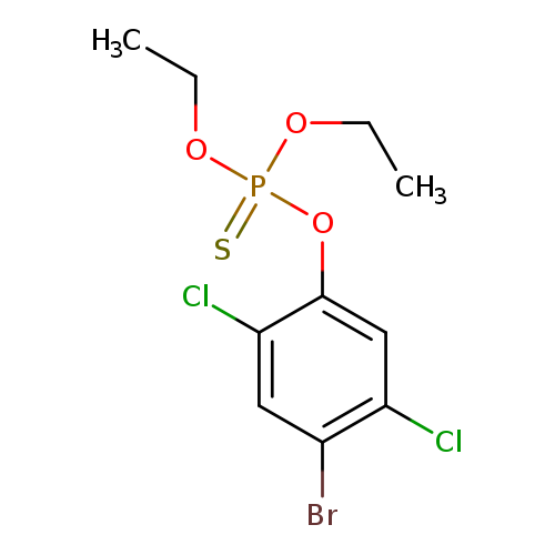 CCOP(=S)(Oc1cc(Cl)c(cc1Cl)Br)OCC