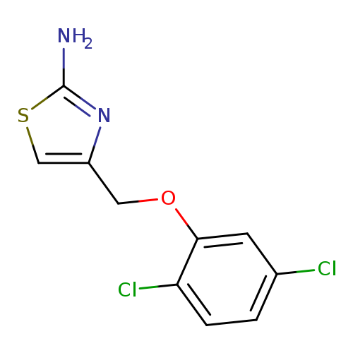 Clc1ccc(c(c1)OCc1csc(n1)N)Cl