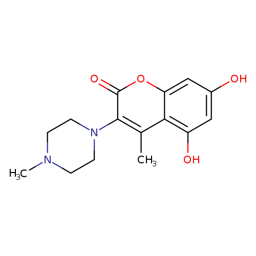CN1CCN(CC1)c1c(=O)oc2c(c1C)c(O)cc(c2)O