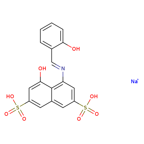 Oc1ccccc1/C=N/c1cc(cc2c1c(O)cc(c2)S(=O)(=O)O)S(=O)(=O)O.[Na+]