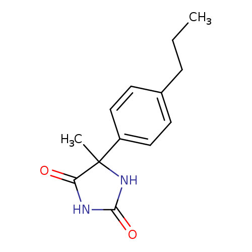CCCc1ccc(cc1)C1(C)NC(=O)NC1=O