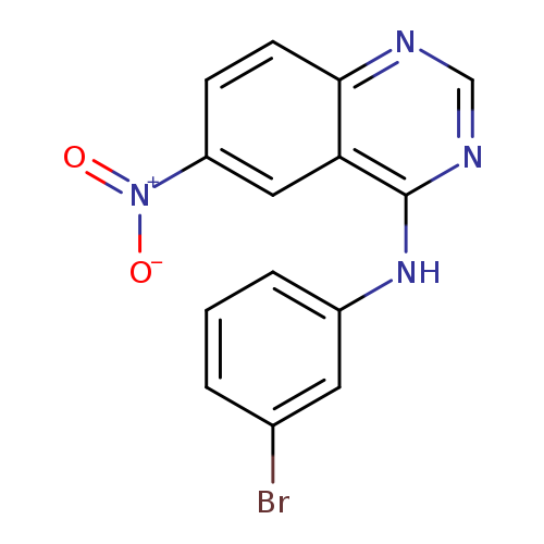 Brc1cccc(c1)Nc1ncnc2c1cc(cc2)[N+](=O)[O-]