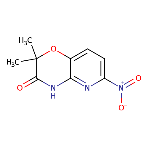 O=C1Nc2nc(ccc2OC1(C)C)[N+](=O)[O-]
