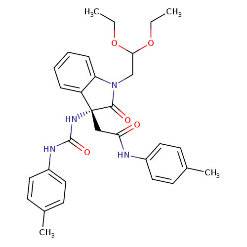 CCOC(CN1c2ccccc2[C@@](C1=O)(CC(=O)Nc1ccc(cc1)C)NC(=O)Nc1ccc(cc1)C)OCC