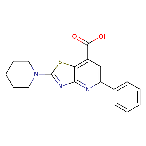 OC(=O)c1cc(nc2c1sc(n2)N1CCCCC1)c1ccccc1