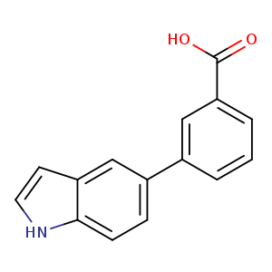 OC(=O)c1cccc(c1)c1ccc2c(c1)cc[nH]2