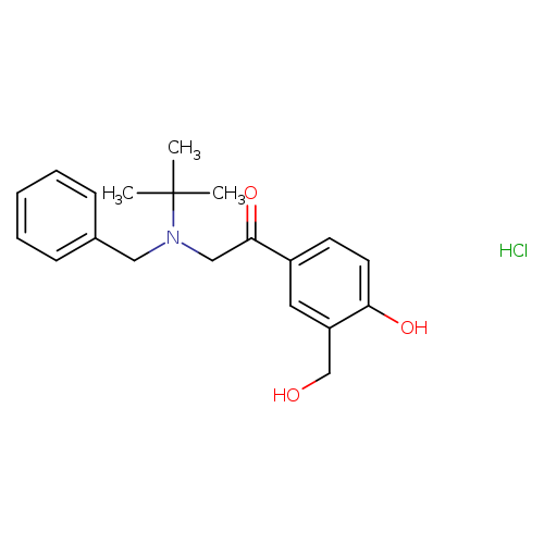 OCc1cc(ccc1O)C(=O)CN(C(C)(C)C)Cc1ccccc1.Cl