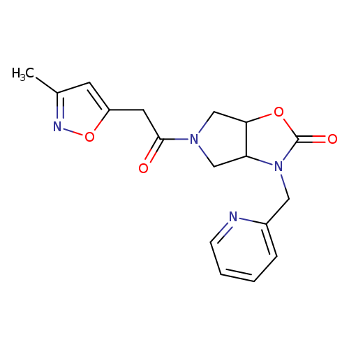 O=C(N1CC2C(C1)N(C(=O)O2)Cc1ccccn1)Cc1onc(c1)C