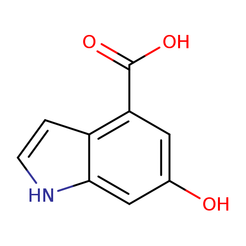 Oc1cc(C(=O)O)c2c(c1)[nH]cc2