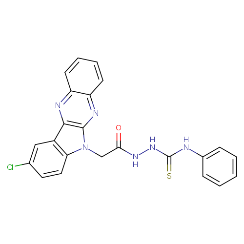 S=C(Nc1ccccc1)NNC(=O)Cn1c2ccc(cc2c2c1nc1ccccc1n2)Cl