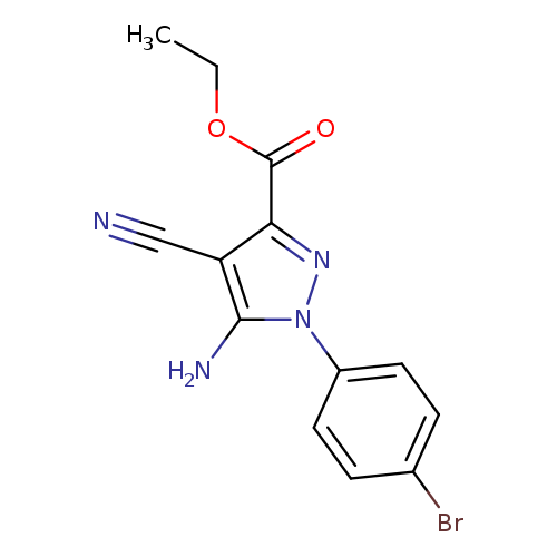 CCOC(=O)c1nn(c(c1C#N)N)c1ccc(cc1)Br