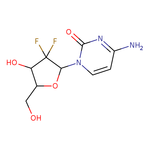OCC1OC(C(C1O)(F)F)n1ccc(nc1=O)N