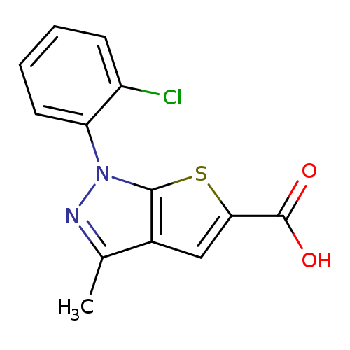 Clc1ccccc1n1nc(c2c1sc(c2)C(=O)O)C