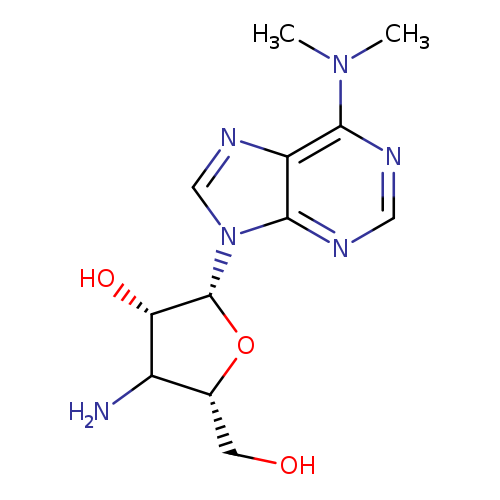 OC[C@H]1O[C@H]([C@H](C1N)O)n1cnc2c1ncnc2N(C)C
