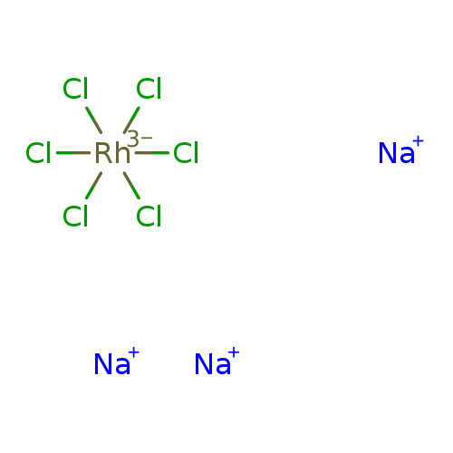Cl[Rh-3](Cl)(Cl)(Cl)(Cl)Cl.[Na+].[Na+].[Na+]