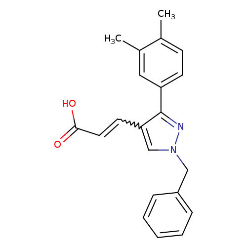 OC(=O)C=Cc1cn(nc1c1ccc(c(c1)C)C)Cc1ccccc1