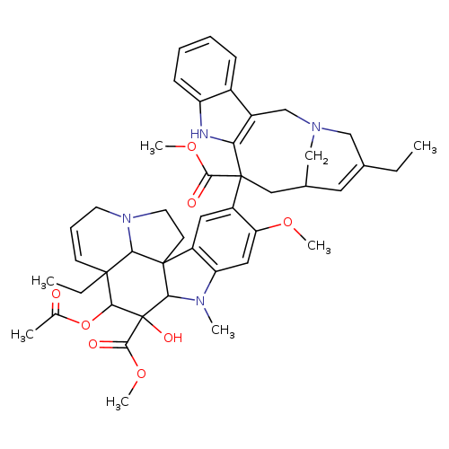 CCC1=CC2CN(C1)Cc1c3ccccc3[nH]c1C(C2)(C(=O)OC)c1cc2c(cc1OC)N(C1C32CCN2C3C(CC)(C=CC2)C(C1(O)C(=O)OC)OC(=O)C)C