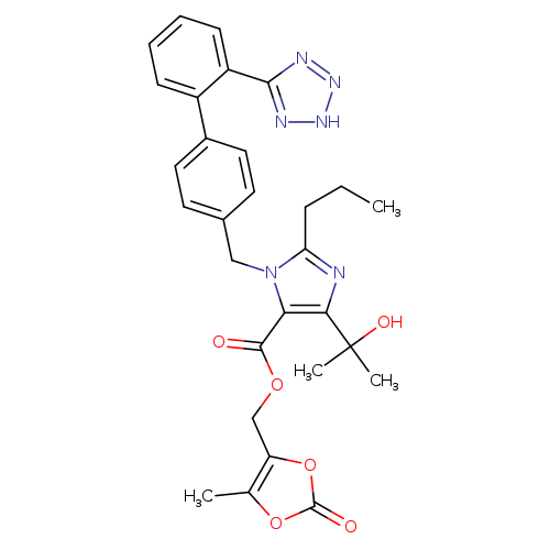 CCCc1nc(c(n1Cc1ccc(cc1)c1ccccc1c1n[nH]nn1)C(=O)OCc1oc(=O)oc1C)C(O)(C)C