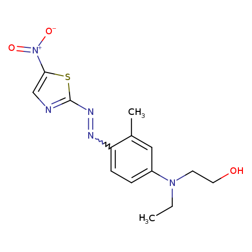 OCCN(c1ccc(c(c1)C)N=Nc1ncc(s1)[N+](=O)[O-])CC
