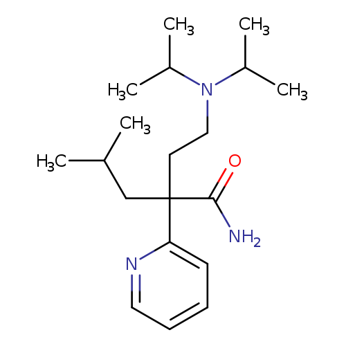 CC(CC(c1ccccn1)(C(=O)N)CCN(C(C)C)C(C)C)C