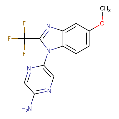 COc1ccc2c(c1)nc(n2c1cnc(cn1)N)C(F)(F)F