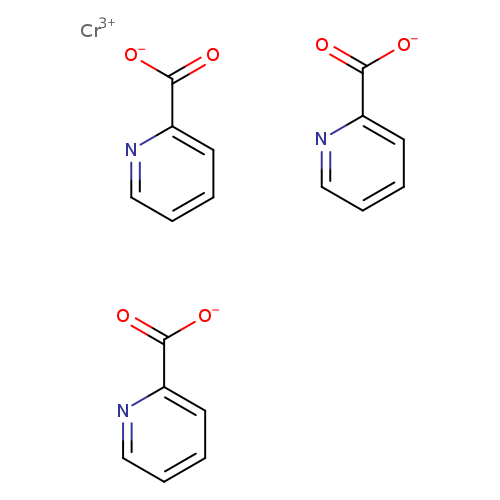 [O-]C(=O)c1ccccn1.[O-]C(=O)c1ccccn1.[O-]C(=O)c1ccccn1.[Cr+3]