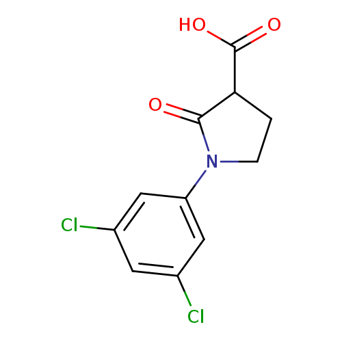 OC(=O)C1CCN(C1=O)c1cc(Cl)cc(c1)Cl