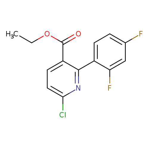 CCOC(=O)c1ccc(nc1c1ccc(cc1F)F)Cl