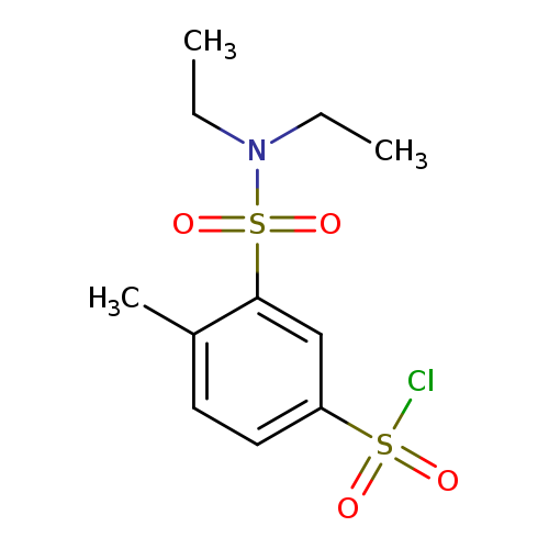 CCN(S(=O)(=O)c1cc(ccc1C)S(=O)(=O)Cl)CC