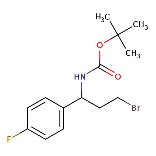 BrCCC(c1ccc(cc1)F)NC(=O)OC(C)(C)C