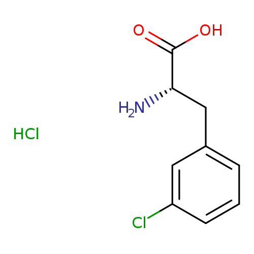 OC(=O)[C@H](Cc1cccc(c1)Cl)N.Cl