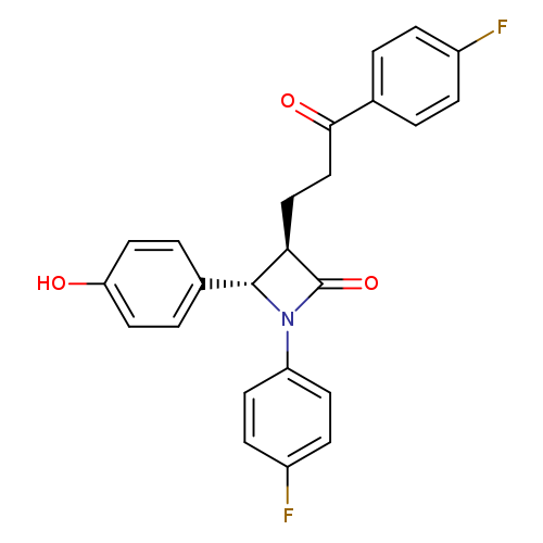 Oc1ccc(cc1)[C@@H]1[C@@H](CCC(=O)c2ccc(cc2)F)C(=O)N1c1ccc(cc1)F
