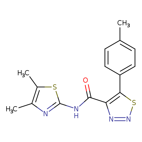 Cc1ccc(cc1)c1snnc1C(=O)Nc1sc(c(n1)C)C