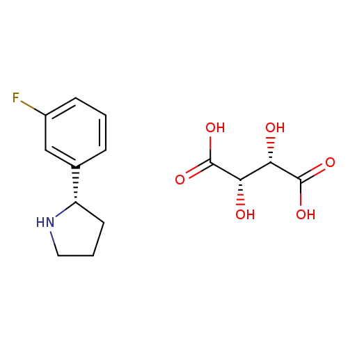 OC(=O)[C@H]([C@@H](C(=O)O)O)O.Fc1cccc(c1)[C@@H]1CCCN1