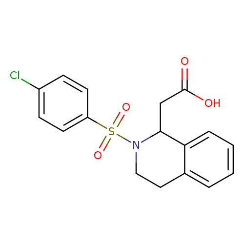 OC(=O)CC1c2ccccc2CCN1S(=O)(=O)c1ccc(cc1)Cl