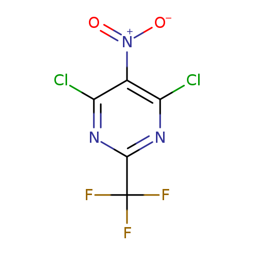 [O-][N+](=O)c1c(Cl)nc(nc1Cl)C(F)(F)F