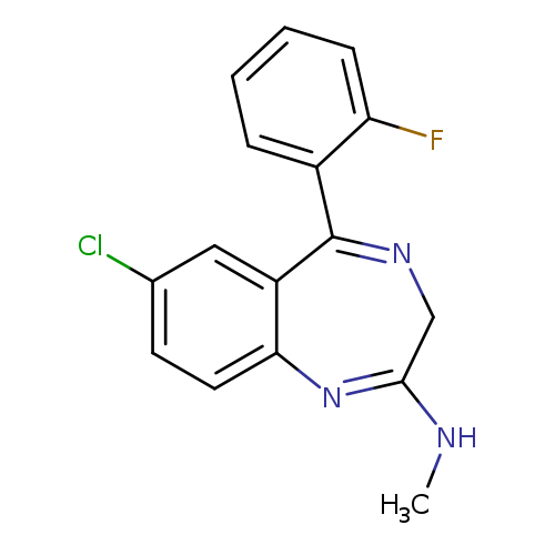 CNC1=Nc2ccc(cc2C(=NC1)c1ccccc1F)Cl