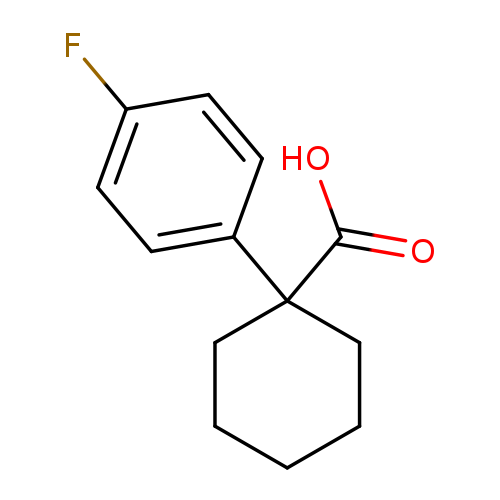 OC(=O)C1(CCCCC1)c1ccc(cc1)F