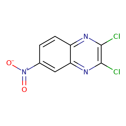 [O-][N+](=O)c1ccc2c(c1)nc(c(n2)Cl)Cl