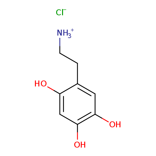 [NH3+]CCc1cc(O)c(cc1O)O.[Cl-]