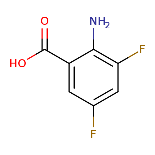 Fc1cc(F)c(c(c1)C(=O)O)N