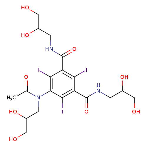 OCC(CN(c1c(I)c(C(=O)NCC(CO)O)c(c(c1I)C(=O)NCC(CO)O)I)C(=O)C)O