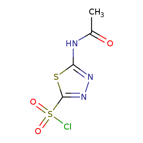 CC(=O)Nc1nnc(s1)S(=O)(=O)Cl