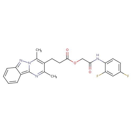 O=C(CCc1c(C)nc2n(c1C)nc1c2cccc1)OCC(=O)Nc1ccc(cc1F)F