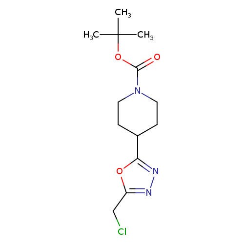 ClCc1nnc(o1)C1CCN(CC1)C(=O)OC(C)(C)C