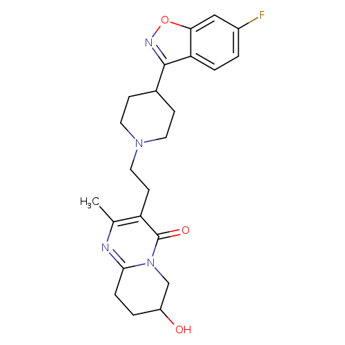 OC1CCc2n(C1)c(=O)c(c(n2)C)CCN1CCC(CC1)c1noc2c1ccc(c2)F