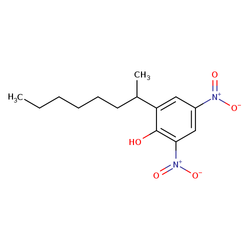 CCCCCCC(c1cc(cc(c1O)[N+](=O)[O-])[N+](=O)[O-])C