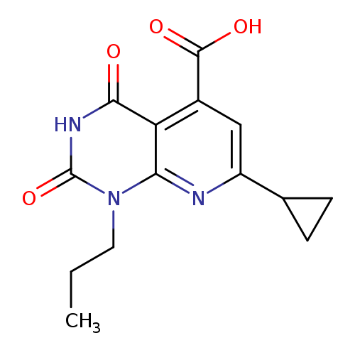 CCCn1c(=O)[nH]c(=O)c2c1nc(cc2C(=O)O)C1CC1